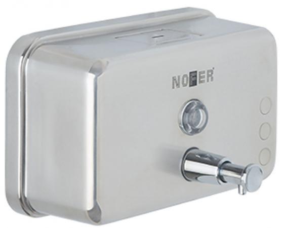 Дозатор для мыла Nofer из нержавеющей стали 1200 мл, горизонтальный